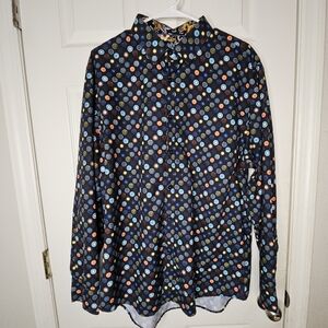 Mens Polka Dot Button Down Dress Shirt